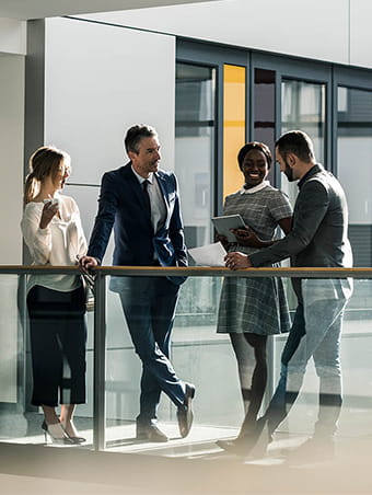 Men and Women talking in group